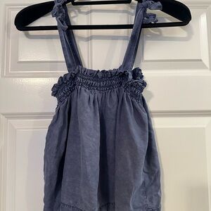 Anthropologie Blue Ruffled Camisole